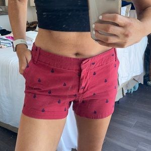 JCrew style Sailboat shorts red and navy